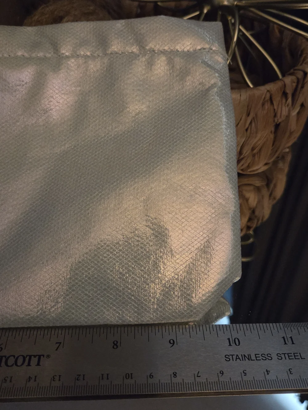 Equilibria Metallic Champagne Gold Iridescent Textured Zip Clutch Pouch